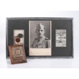 WWII SOUTH AFRICAN SOLDIER KILLED IN ACTION EL ALAMEIN FRAME WITH PLAQUE, two in the lot Lance