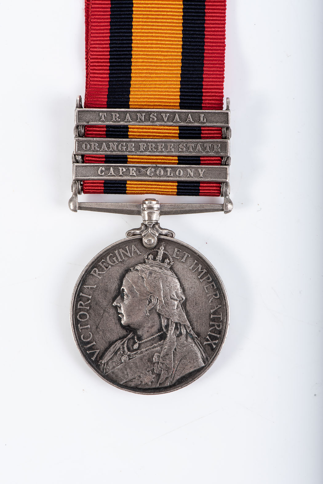 BOER WAR QUEENS SOUTH AFRICA MEDAL WITH 3 CLASPS Boer War Queens South Africa medal with three