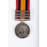 BOER WAR QUEENS SOUTH AFRICA MEDAL WITH 3 CLASPS Boer War Queens South Africa medal with three