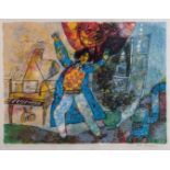 Theo Tobiasse (Israeli 1927-) LA VIE D'ARTISTE lithograph, signed and numbered 164/175 in pencil