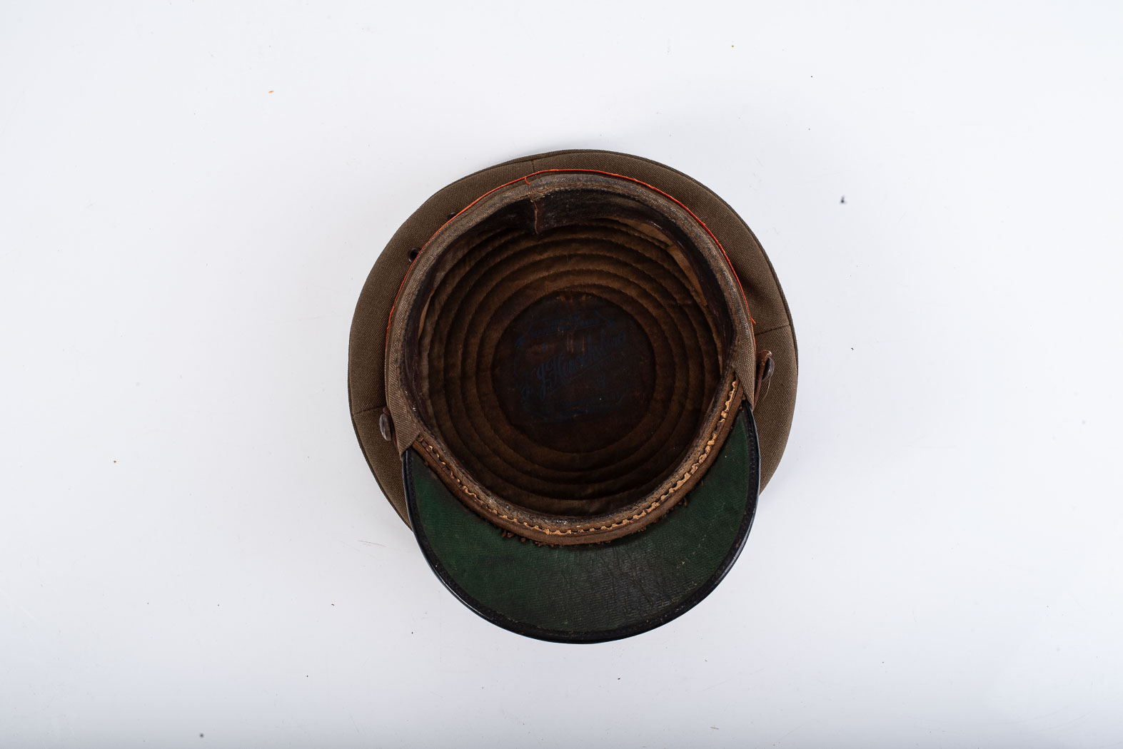 WWI SOUTH AFRICAN COLONEL/BRIGADIER PEAK CAP Maker-marked with wear to the sweatband. Size 56. - Image 3 of 3