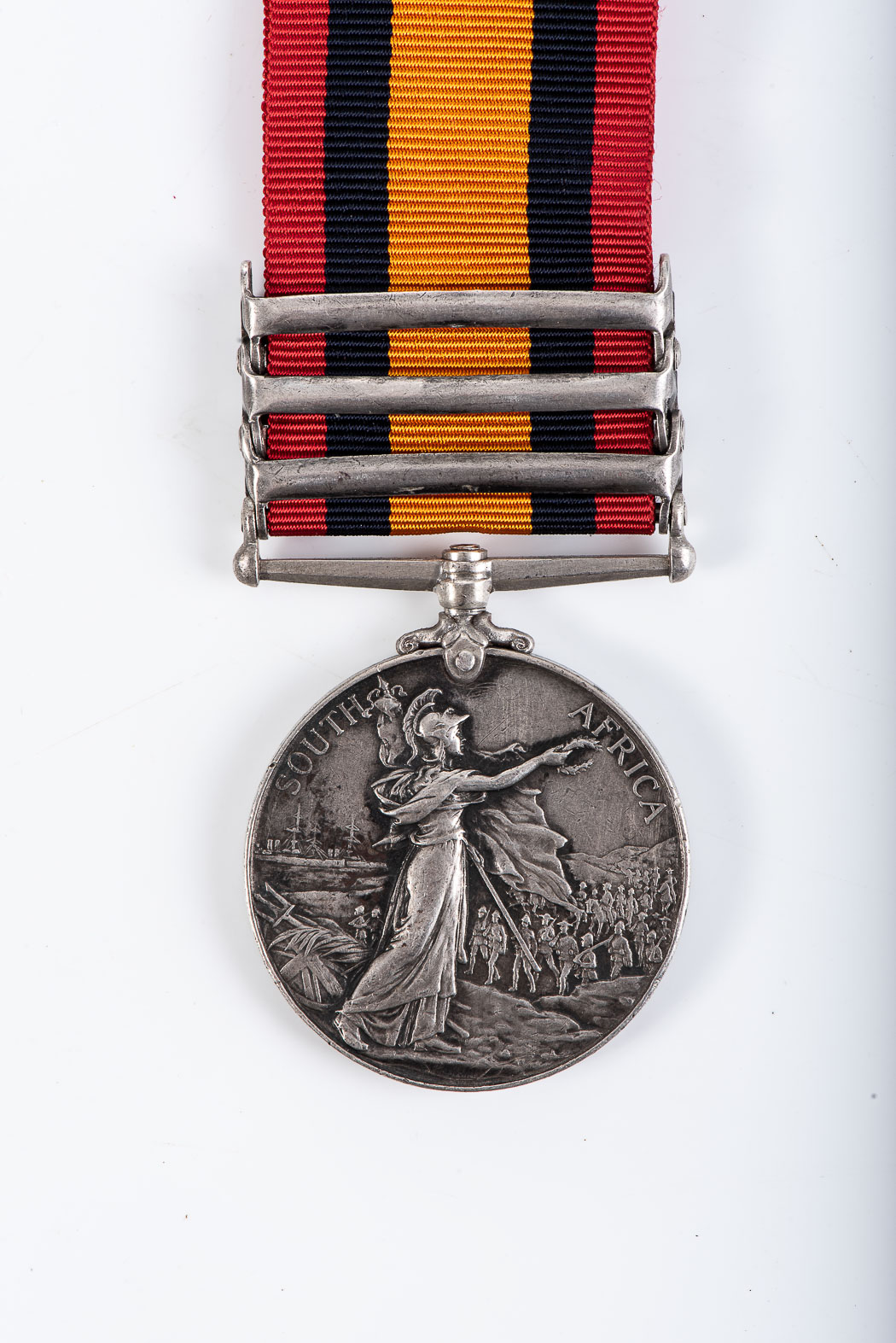 BOER WAR QUEENS SOUTH AFRICA MEDAL WITH 3 CLASPS Boer War Queens South Africa medal with three - Image 2 of 3
