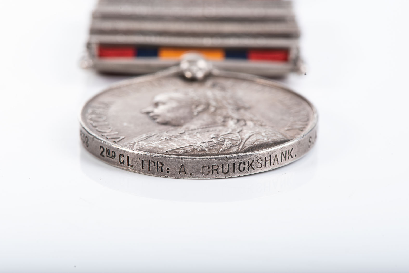 BOER WAR QUEENS SOUTH AFRICA MEDAL WITH 5 CLASPS Boer War Queens South Africa medal with five - Image 3 of 3