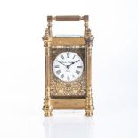 A FRENCH BRASS CARYATID CARRIAGE CLOCK, LATE 19TH CENTURY BUYERS ARE ADVISED THAT A SERVICE IS