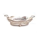 A DUTCH SILVER BASKET, RETAILED BY BONEBAKKER & ZOON, AMSTERDAM, 1881 Oval, wavy gadrooned rim,