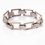 A SILVER BOX LINK BRACELET Contemporary links matt finish circa 1970s 17cm in length