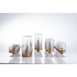 A PART-SUITE OF ROSENTHAL STEMWARE Each glass with geometric gilded design to the outer base of