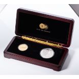 A NELSON MANDELA SA 2011 RUGBY COIN SET 2011 A ½ oz 24ct gold coin and a 1oz sterling silver coin.