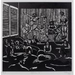 Zolani Siphungela (South African 1986 -) BIG SCREEN 3 linocut, signed, dated 2013 and numbered A/P