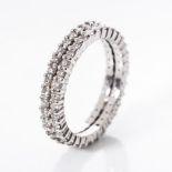 A DIAMOND DOUBLE ROW ETERNITY RING Claw-set with 1,80cts of round brilliant-cut diamonds in total,