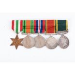 WWII OFFICER ITALIAN CAMPAIGN VETERANS GROUPING WITH UNION OF SOUTH AFRICA EFFICIENCY MEDAL WWII