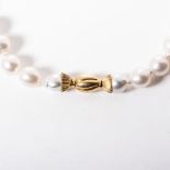 A PEARL NECKLACE Graduated freshwater cultured pearl necklace with a 18ct yellow gold clasp in the