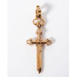 A GOLD PENDANT Designed as a cross by GARRAD ITALY, hallmarked 750