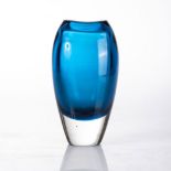 A HARRACHOV GLASSWORKS VASE DESIGNED BY MILAN METELAK, 1958 Of Evening Blue colour, a shade invented