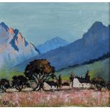 Nita (Pauline Augusta Wilhelmina) Spilhaus (South African 1878-1967) COTTAGE BENEATH MOUNTAINS,