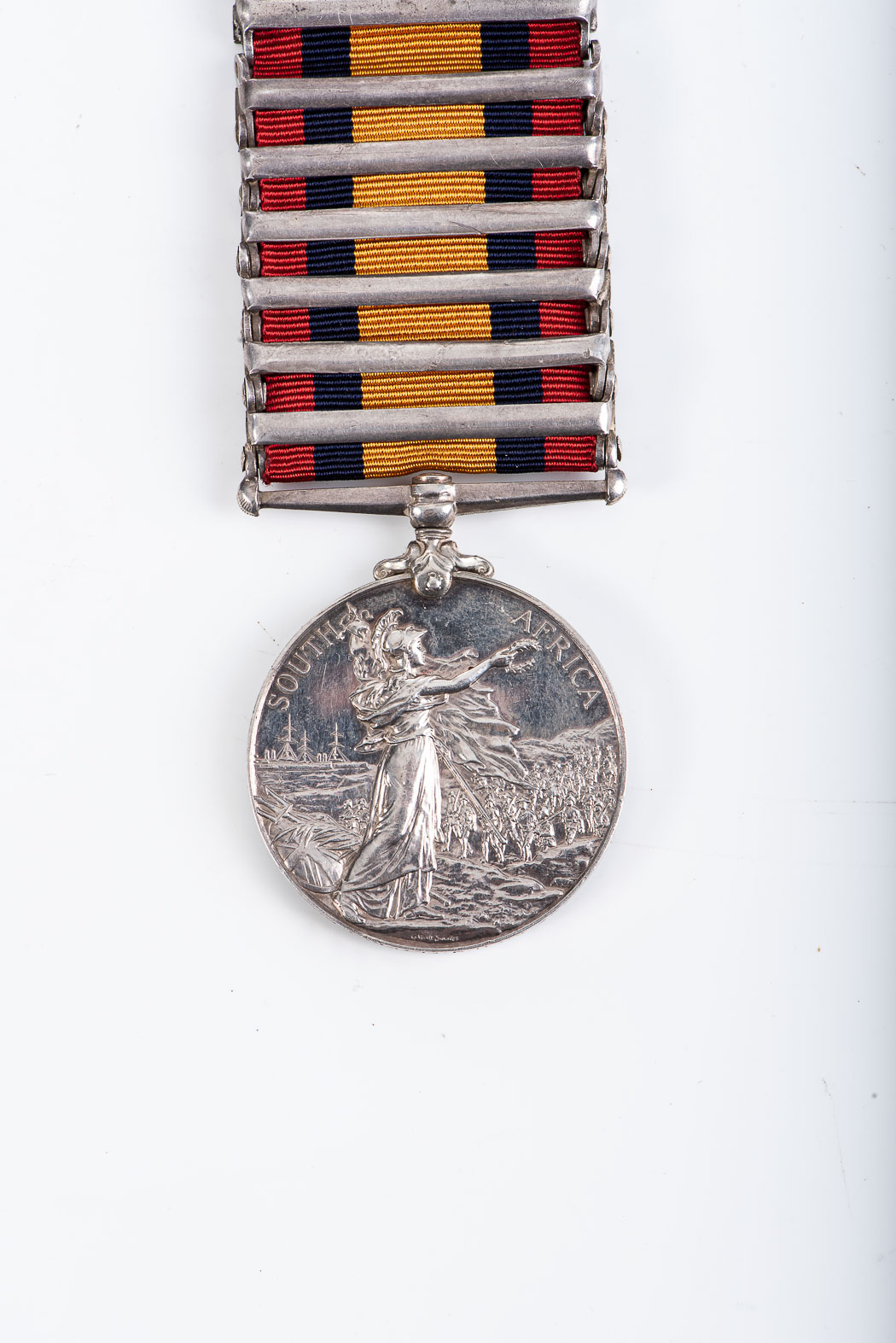 BOER WAR, SPIONKOP, QUEENS SOUTH AFRICA MEDAL WITH 8 CLASPS Boer War, Spion Kop, Queens South Africa - Image 2 of 3