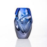 A SKRDLOVICE GLASSWORKS VASE DESIGNED BY JAN BERANEK, CIRCA 1960 Blue and purple15,5cm highweight: