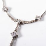A DIAMOND NECKLACE Bezel set to the bottom with a Pear shaped diamond weight 1,01 carats colour H (