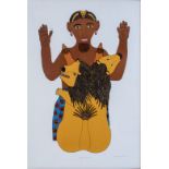 Bonnie Ntshalintshali (South African 1965-1999) UDANIEL NAMABHUBESI screenprint, signed, dated 95,