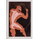 Cecil Edwin Frans Skotnes (South African 1926-2009) SHAKA KILLS THE MAMBA (6) woodcut, signed, dated