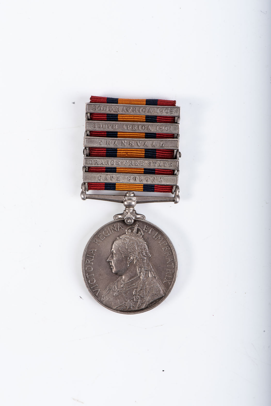 BOER WAR QUEENS SOUTH AFRICA MEDAL WITH 5 CLASPS Boer War Queens South Africa medal with five