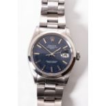 A GENTLEMAN'S STEEL ROLEX OYSTER PERPETUAL DATEJUST WRISTWATCH reference no 1500, the circular