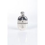 A VICTORIAN SILVER HIP FLASK, ARTHUR AND JOHN ZIMMERMAN, BIRMINGHAM, 1894 The detachable cup