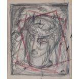 Alexis Preller (South African 1911-1975) HEAD OF A FIGURE pencil and coloured pencil on paper 16,5