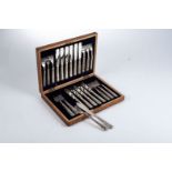 A CASED SET OF EDWARD VII KING'S PATTERN SILVER FISH KNIVES AND FORKS, BIRMINGHAM, 1907