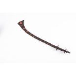 INDIAN KORA SWORD National sword of Nepal c.1800. Painted design on blade used for ceremonies. Sword