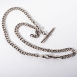 A STERLING SILVER FOB CHAIN Each link stamped 45cm in length