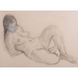 Jean Max Friedrich Welz (South African 1900-1975) RECLINING NUDE signed charcoal and gouache on