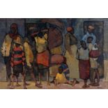 Anthony Strickland (South African 1920-2000) OUTSIDE THE STORE signed; titled on the reverse oil