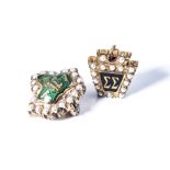 A PEARL AND ENAMEL ALPHA KAPPA ALPHA SORORITY PIN