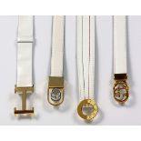 A GROUP OF THREE GUCCI BELTS AND A HERMES BELT, 1960s - 1980s