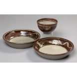 A BOWL AND TWO PLATES, POSSIBLY HYME RABINOWITZ