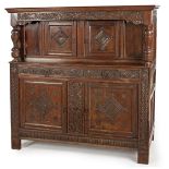 AN OAK COURT CUPBOARD, LATE 17TH/EARLY 18TH CENTURY