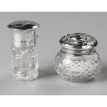 TWO SILVER TOPPED BOTTLES, LEVI AND SALAMAN, BIRMINGHAM, 1927 AND 1942