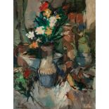 INTERIOR WITH FLOWERS IN A VASE