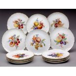 AN ASSEMBLED SET OF TWELVE MEISSEN FRUIT PLATES