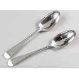A PAIR OF GEORGE III SILVER OLD ENGLISH PATTERN SERVING SPOONS, PATRICK ROBERTSON, EDINBURGH, 1784