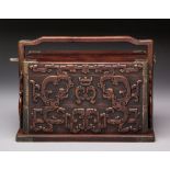 A CHINESE HUANGHUALI TWO-TIER PICNIC BOX, TIHE, REPUBLIC PERIOD 1912 - 1949