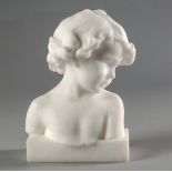 AN ALABASTER BUST OF A CHILD