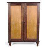 A CAPE YELLOWWOOD AND STINKWOOD CUPBOARD, SECOND HALF 19TH CENTURY