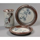 ANDREW WALFORD (1942 - ): A STONEWARE CANNISTER AND COVER