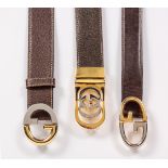 A GROUP OF THREE VINTAGE GUCCI BELTS, 1960s - 1980s