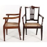 A PAIR OF CAPE TEAK SPLIT SPLAT ARMCHAIRS