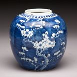 A CHINESE BLUE AND WHITE 'HAWTHORN' GINGER JAR, QING DYNASTY, LATE 19TH CENTURY