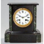 A SLATE AND ONYX FRENCH MANTEL CLOCK