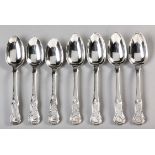 THREE GEORGE IV SILVER KING'S PATTERN DESSERT SPOONS, JAMES AND WALTER MARSHALL, EDINBURGH, 1823